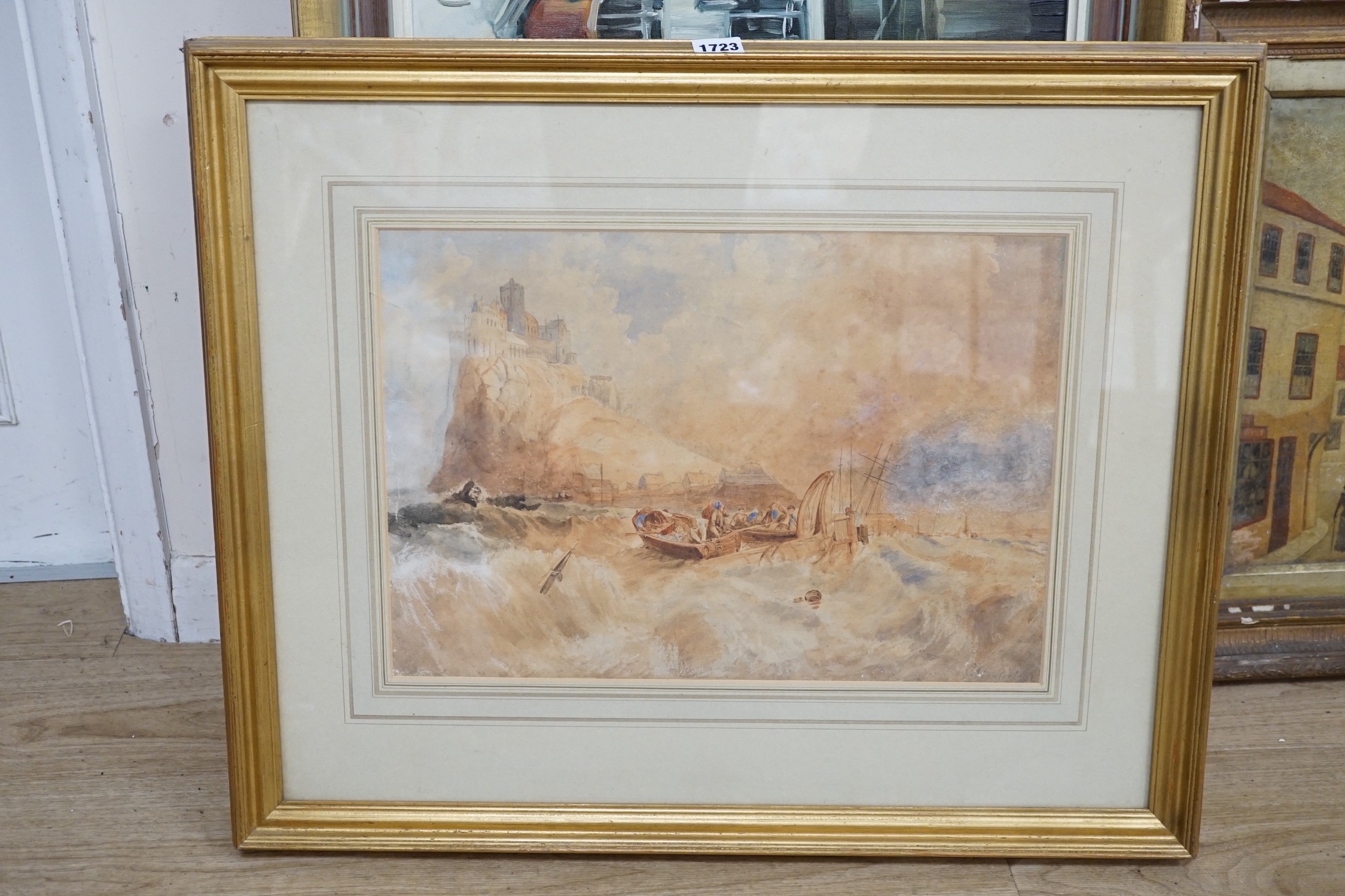 After Clarkson Stanfield RA (1793-1867), watercolour, 'St Michael's Mount' shown at the RA in 1830 and now in the National Gallery of Victoria, Melbourne, bears signature, 31 x 45cm